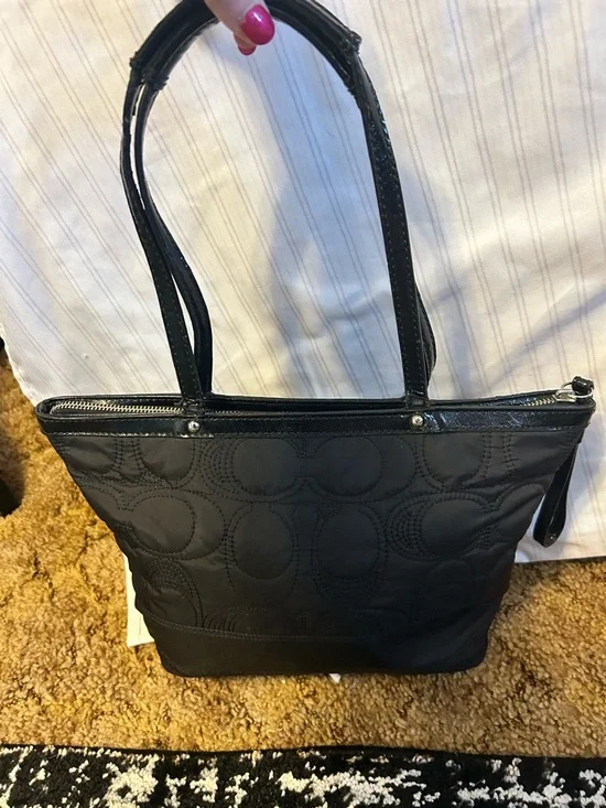 COACH Black Quilted Logo Tote Bag - Project Purse - Picture 2 of 8